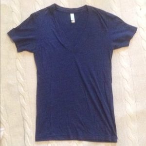 AMERICAN APPAREL marled navy v-neck